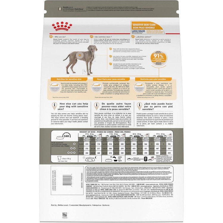 Royal Canin Large Sensitive Skin Care Dry Dog Food, 30 lb bag