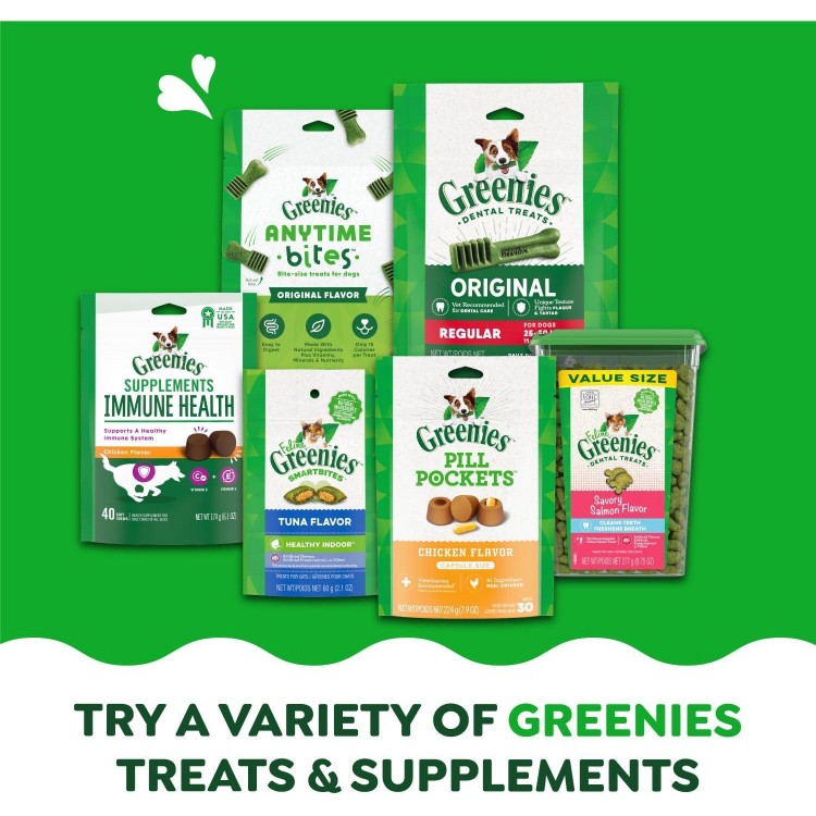 Greenies Original Petite Natural Dental Care Dog Treats, 36 oz. Pack (60 Treats)