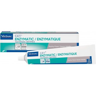 Virbac CET Enzymatic Toothpaste| Eliminates Bad Breath by Removing Plaque & Tartar Buildup | Best Pet Dental Care Toothpaste | Poultry Flavor, 2.5 oz tube