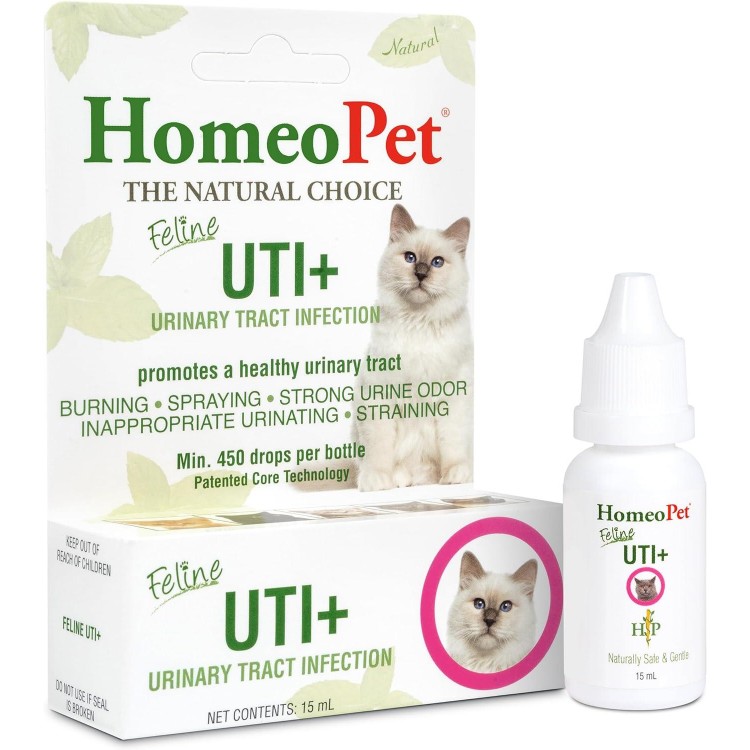 HomeoPet Feline UTI Plus Urinary-Tract Relief, Urinary-Tract Support for Cats, 15 Milliliters