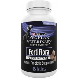 Purina Pro Plan Veterinary Supplements FortiFlora Chewable Dog Probiotic Supplement Tablets - 45 ct. Canister