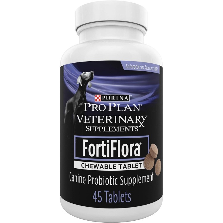 Purina Pro Plan Veterinary Supplements FortiFlora Chewable Dog Probiotic Supplement Tablets - 45 ct. Canister