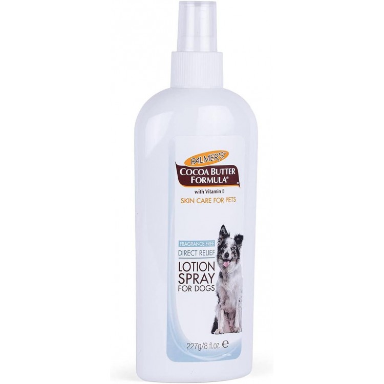 Palmer's for Pets Cocoa Butter Formula Direct Relief Lotion Spray for Dogs with Vitamin E | Fragrance Free Dog Lotion for Dry Itchy Skin Spray On Lotion for Dogs - 8 oz (FF15584)