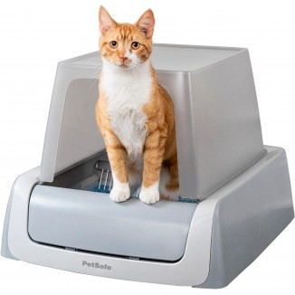 PetSafe ScoopFree Crystal Plus Front-Entry Self-Cleaning Cat Litter Box - Never Scoop Litter Again - Hands-Free Cleanup with Disposable Crystal Tray - Less Tracking, Better Odor Control