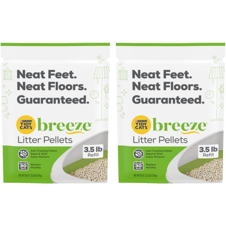 Purina Tidy Cats Litter, Breeze Litter Pellets to be Used with Breeze Litter System, Prevents Dust and Tracking, 3.5 LB Each (Pack of 2)