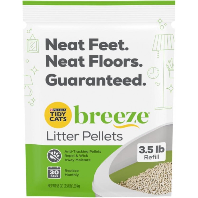 Purina Tidy Cats Litter, Breeze Litter Pellets to be Used with Breeze Litter System, Prevents Dust and Tracking, 3.5 LB Each (Pack of 2)