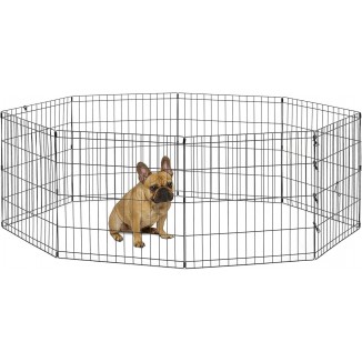 New World Pet Products 24 Foldable Black Metal Dog Exercise Pen No Door