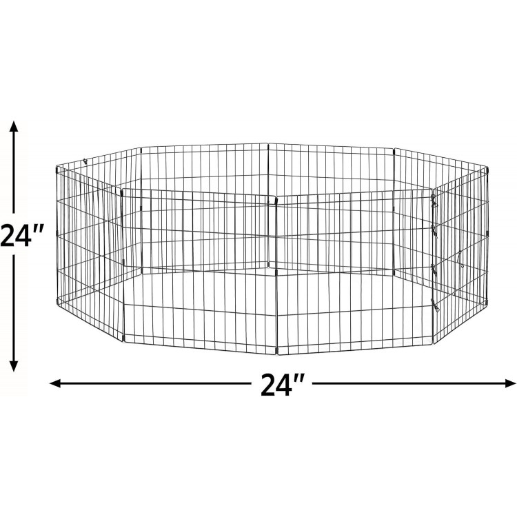 New World Pet Products 24 Foldable Black Metal Dog Exercise Pen No Door