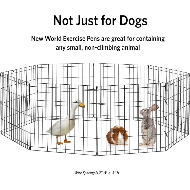 New World Pet Products 24 Foldable Black Metal Dog Exercise Pen No Door