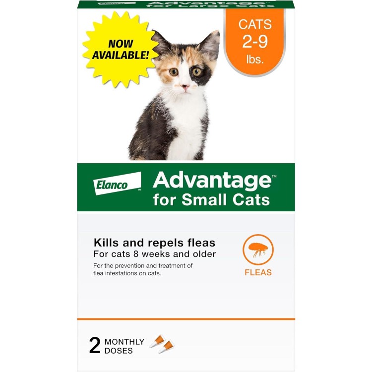 Advantage Topical Cat Flea Treatment and Prevention for Small Cats 2-9 lbs. | 2 Month Supply