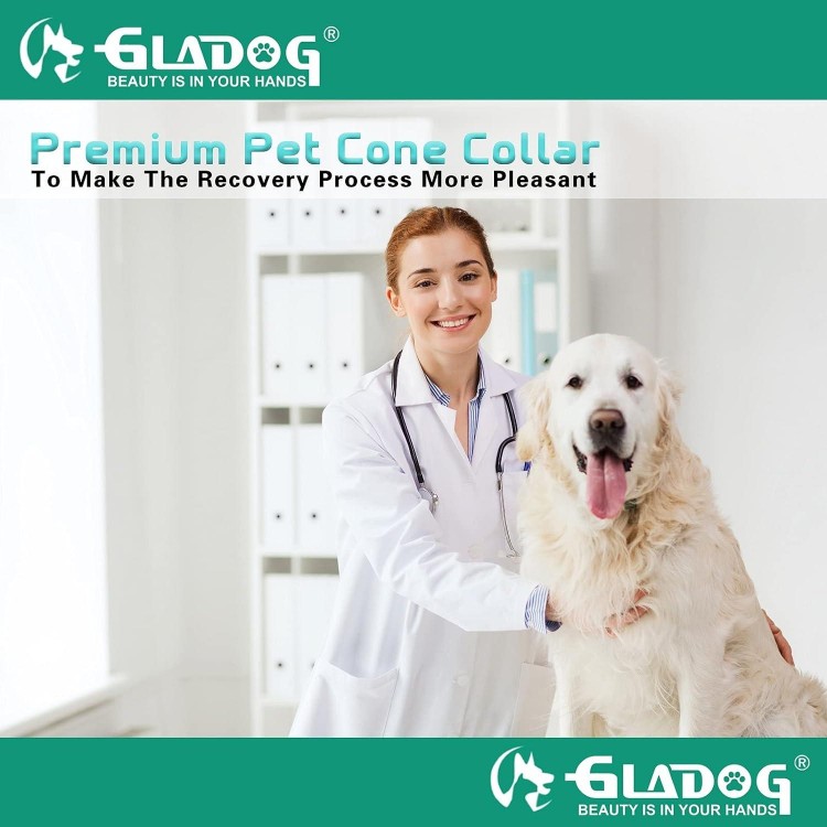 GLADOG Soft Dog Cone Collar, 3 PCS (XL Is Only 1 PCS) Flexible Plastic Cone for Dogs After Surgery, Dog Recovery Collar, Adjustable E-Collar for Large/Medium/Small Dogs Cat, Comfy Elizabethan Collar