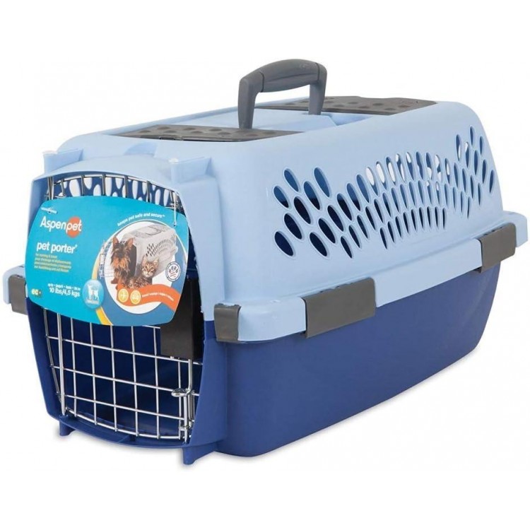 Petmate Pet Porter Fashion Dog Kennel 19, Scuba Blue, for Pets up to 10lbs, Made in USA