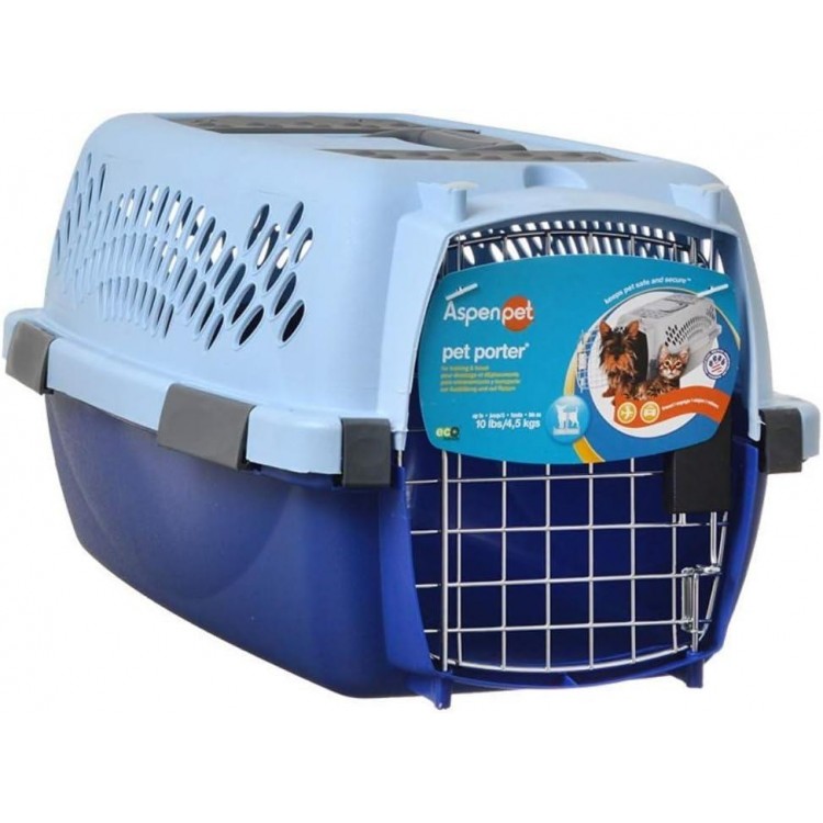 Petmate Pet Porter Fashion Dog Kennel 19, Scuba Blue, for Pets up to 10lbs, Made in USA