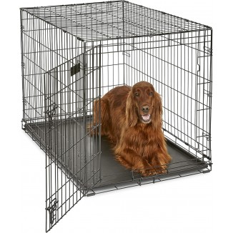 MidWest Homes for Pets Newly Enhanced Single Door iCrate Dog Crate, Includes Leak-Proof Pan, Floor Protecting Feet, Divider Panel & New Patented Features