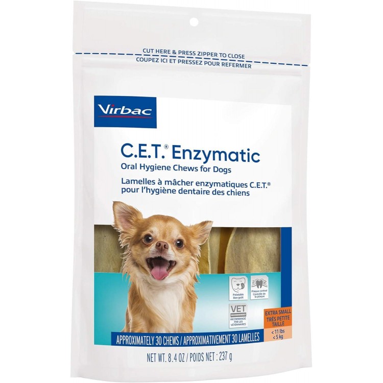 Virbac C.E.T. Enzymatic Oral Hygiene Chews for Dogs Beef 8.4 Ounces