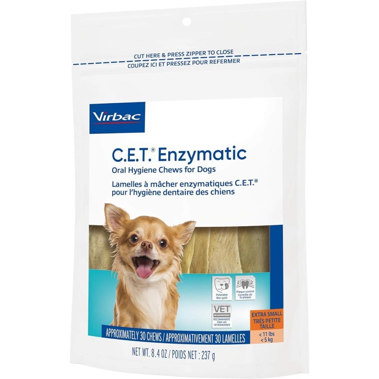 Virbac C.E.T. Enzymatic Oral Hygiene Chews for Dogs Beef 8.4 Ounces