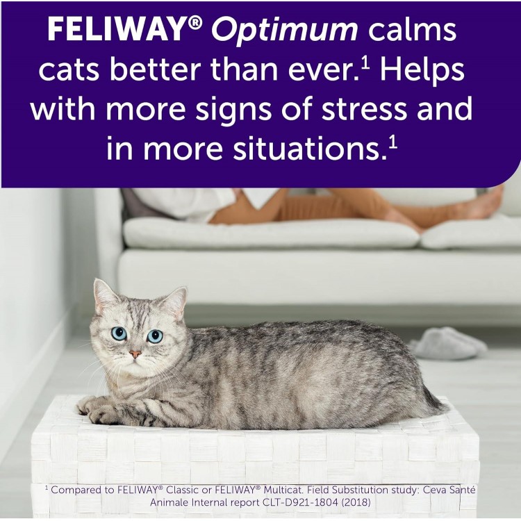 FELIWAY Optimum, Enhanced Calming Pheromone 30-day Refill – 6 Pack