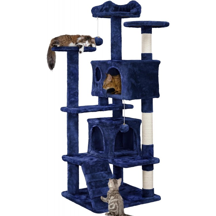 Yaheetech 54in Cat Tree Tower Condo Furniture Scratch Post for Kittens Pet House Play