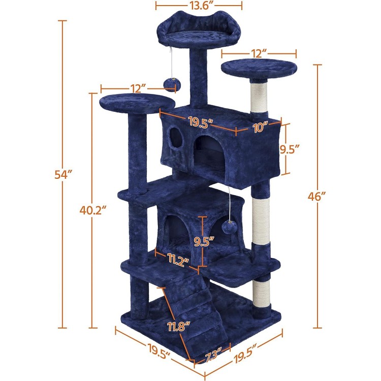 Yaheetech 54in Cat Tree Tower Condo Furniture Scratch Post for Kittens Pet House Play