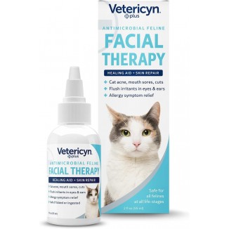 Vetericyn Plus Feline Facial Therapy | Healing Aid and Skin Repair for Different Cat First Aid Needs, Including Cat Acne, Cat Ear and Eye Problems. 2 Ounces