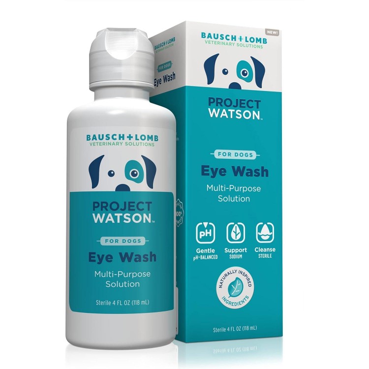 Project Watson Bausch + Lomb Eye Wash for Dogs, Help Remove Tear Stains & Support Eye Health, Gentle pH Balanced Formula to Help Reduce Risk of Infection, Fragrance Free, 4 Fl Oz