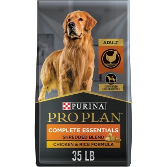 Purina Pro Plan High Protein Dog Food With Probiotics for Dogs, Shredded Blend Chicken & Rice Formula - 35 lb. Bag