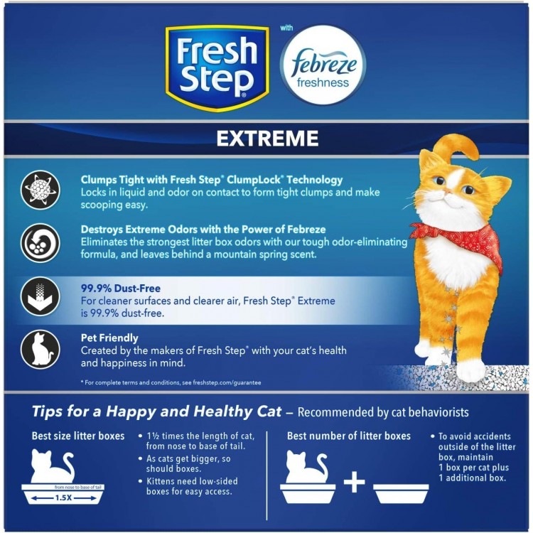 Fresh Step Clumping Cat Litter, Extreme, Long Lasting Odor Control Kitty Litter with Activated Charcoal, Low Dust Formula, 14 lb