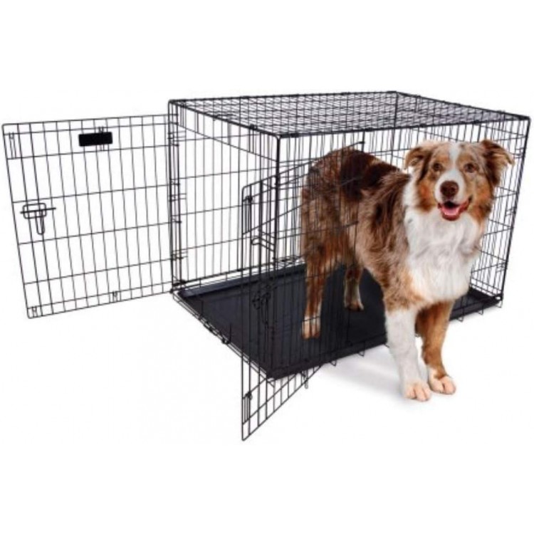 Precision Pet Products Two Door Provalue Wire Dog Crate, 36 Inch, For Pets 50-70 lbs, With 5-Point Locking System