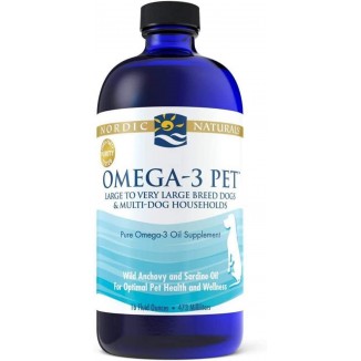 Nordic Naturals Omega-3 Pet, Unflavored - 16 oz - 1518 mg Omega-3 Per Teaspoon - Fish Oil for Large to Very Large Dogs with EPA & DHA - Promotes Heart, Skin, Coat, Joint, & Immune Health