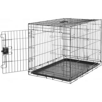 Amazon Basics - Durable, Foldable Metal Wire Dog Crate with Tray, Single Door, 36 x 23 x 25 Inches, Black