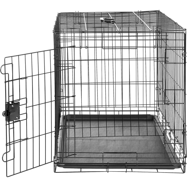 Amazon Basics - Durable, Foldable Metal Wire Dog Crate with Tray, Single Door, 36 x 23 x 25 Inches, Black