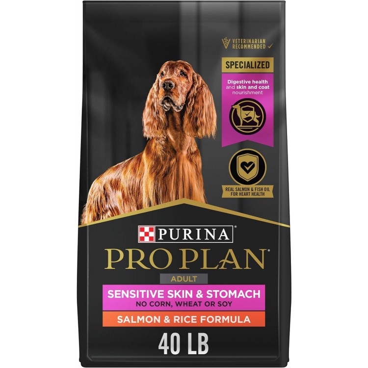 Purina Pro Plan Sensitive Skin and Stomach Dog Food Salmon and Rice Formula - 40 lb. Bag