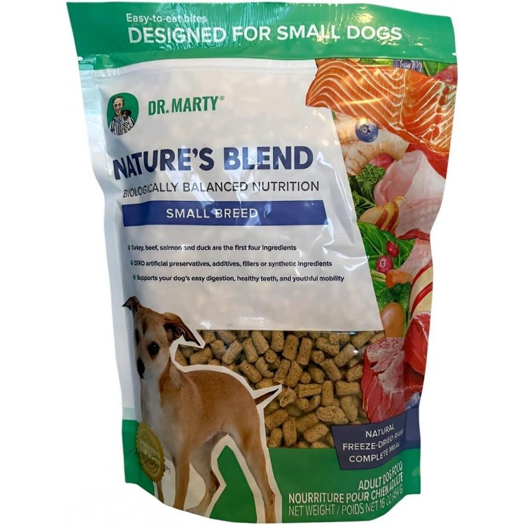 Dr. Marty Nature's Blend Adult Small Breed Freeze-Dried Raw Dog Food 16 oz, 1 Pound (Pack of 1)