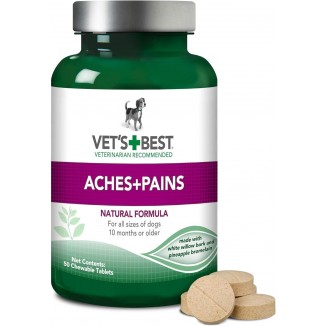 Vet’s Best Aches + Pains Dog Supplement - Vet Formulated for Dog Occasional Discomfort and Hip and Joint Support - 50 Chewable Tablets(Pack of 1)