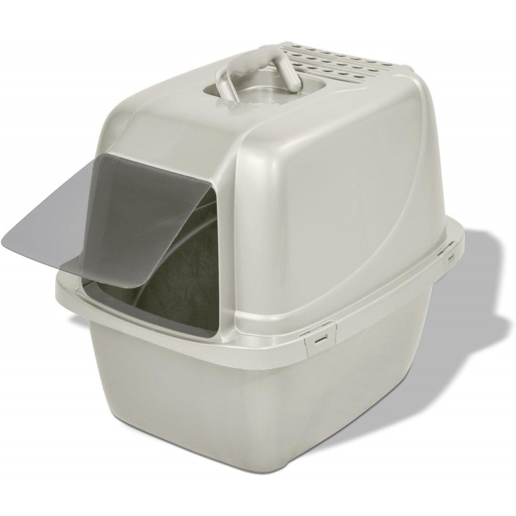 Van Ness Pets Odor Control Large Enclosed Cat Litter Box, Hooded, Pearl, CP6