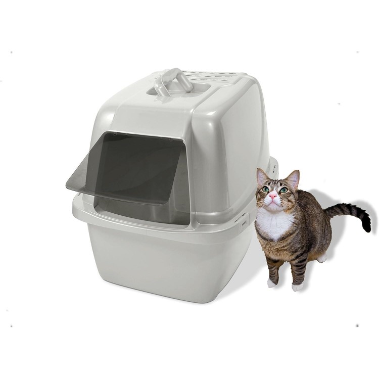 Van Ness Pets Odor Control Large Enclosed Cat Litter Box, Hooded, Pearl, CP6