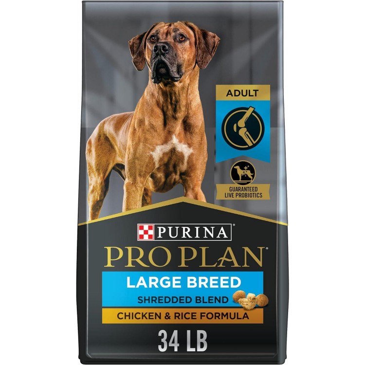 Purina Pro Plan Joint Health Large Breed Dog Food, Shredded Blend Chicken & Rice Formula - 34 lb. Bag