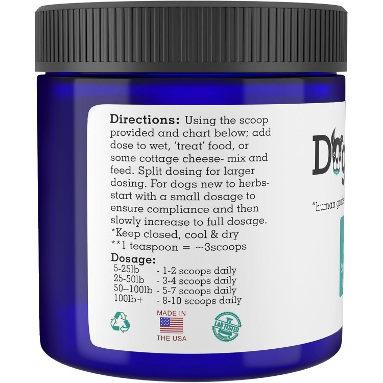 Liver Revive Dog Liver Health Supplement by Doggie Herbs - Human Grade Herbal Plant Based for Liver Healing, Protection, Repair, and Improvement 100g w/Scoop