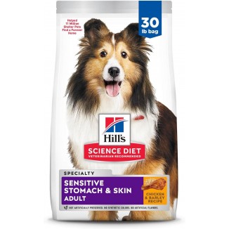 Hill's Science Diet Sensitive Stomach & Skin, Adult 1-6, Stomach & Skin Sensitivity Support, Dry Dog Food, Chicken Recipe, 30 lb Bag