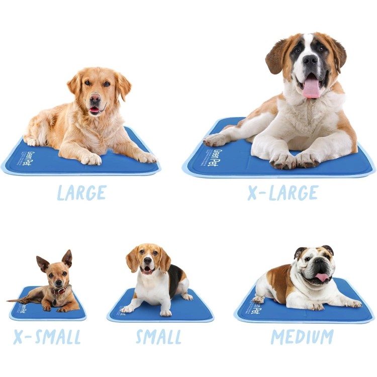 The Green Pet Shop Cool Pet Pad - Medium, Blue - Self-Cooling, Pressure Activated Mat for Dogs & Cats from 9-20 lbs - Non-Toxic Gel, No Water Needed