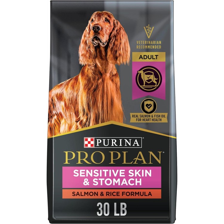 Purina Pro Plan Sensitive Skin and Stomach Dog Food Salmon and Rice Formula - 30 lb. Bag