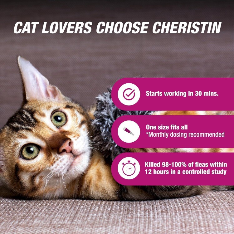 Cat Cheristin Cat Flea Treatment & Prevention for Cats | 1 Topical Dose Provides Up to 6 Weeks of Coverage | 3 ct.