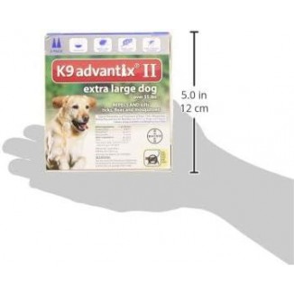 Bayer K9 Advantix II, Flea and Tick Control Treatment for Dogs, Over 55 Pound, 2-Month Supply