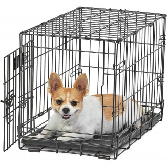 MidWest Homes for Pets Dog Crate | Newly Enhanced Life Stages XS Folding Metal Divider Panel, Floor Protecting Feet, Leak-Proof Pn 23L x 13.63W 16H inches, Breed.