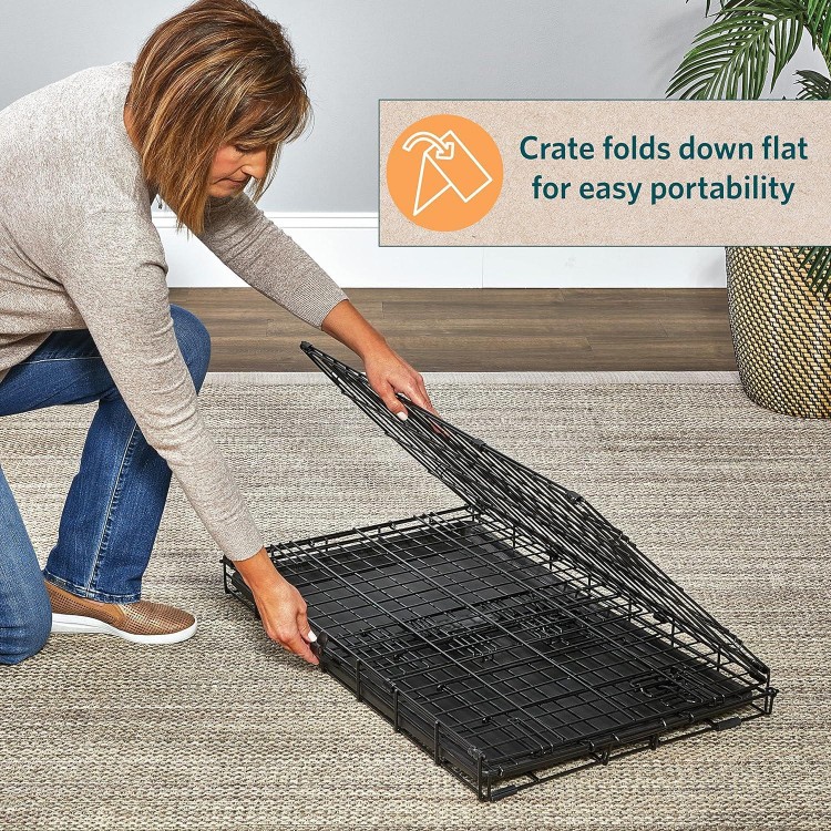 MidWest Homes for Pets Dog Crate | Newly Enhanced Life Stages XS Folding Metal Divider Panel, Floor Protecting Feet, Leak-Proof Pn 23L x 13.63W 16H inches, Breed.