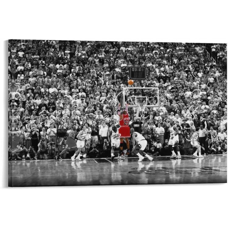 Generic Motivational Basketball Sports Mj The Last Shot Posters For Room Aesthetic Canvas Bathroom Art Wall Decor Photo Prints 16x24inch(40x60cm), Frame-style