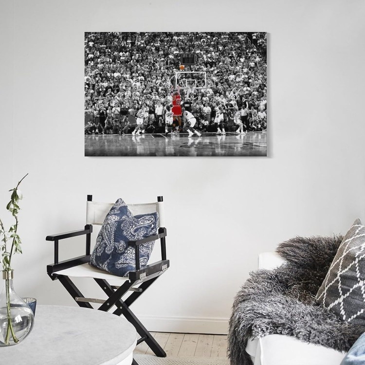 Generic Motivational Basketball Sports Mj The Last Shot Posters For Room Aesthetic Canvas Bathroom Art Wall Decor Photo Prints 16x24inch(40x60cm), Frame-style