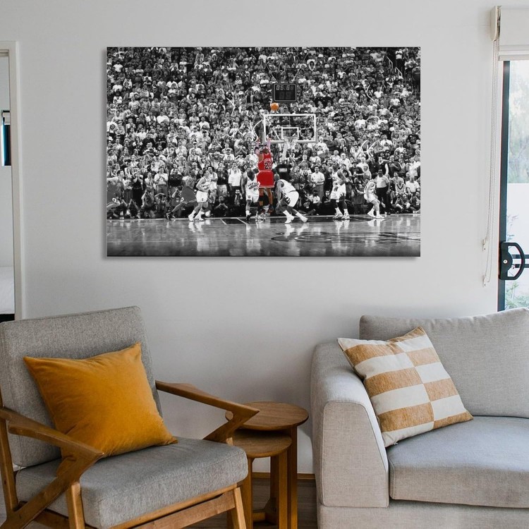 Generic Motivational Basketball Sports Mj The Last Shot Posters For Room Aesthetic Canvas Bathroom Art Wall Decor Photo Prints 16x24inch(40x60cm), Frame-style