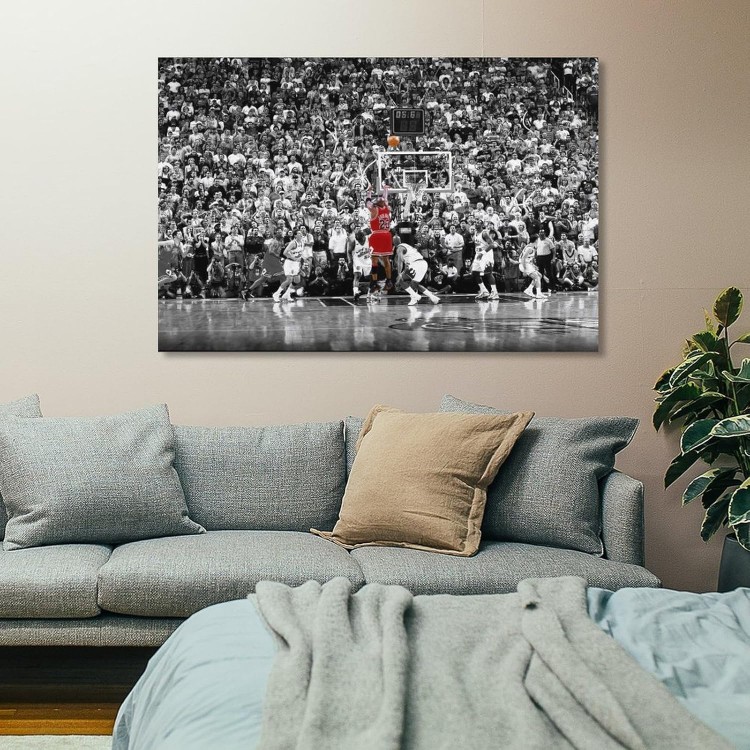 Generic Motivational Basketball Sports Mj The Last Shot Posters For Room Aesthetic Canvas Bathroom Art Wall Decor Photo Prints 16x24inch(40x60cm), Frame-style