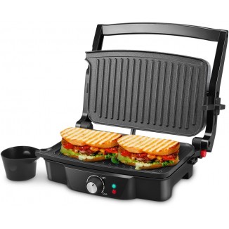 Panini Maker, iSiLER 2 Slice Panini Press Grill, Sandwich Maker Non-Stick Coated Plates, Opens 180 Degrees for Panini